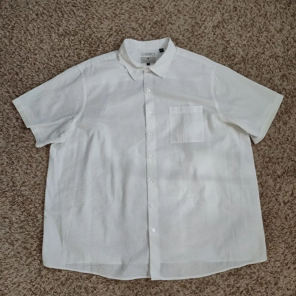 Oak Hill White‎ Men Sz XXL Cool & Dry Short Sleeve Button Up Shirt